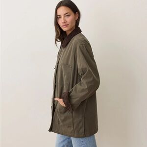 Marine Layer Riley Waxed Barn Jacket- Olive S